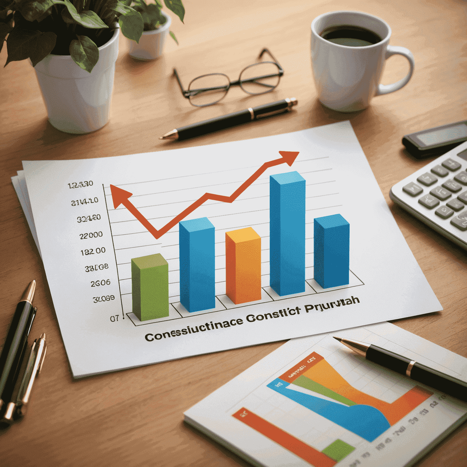 A graph showing positive business growth as a result of successful consulting projects